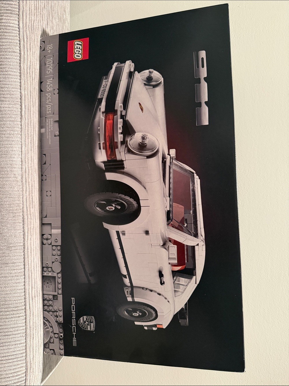 Lego White Porsche 911 Display Model with Red Interior Accents